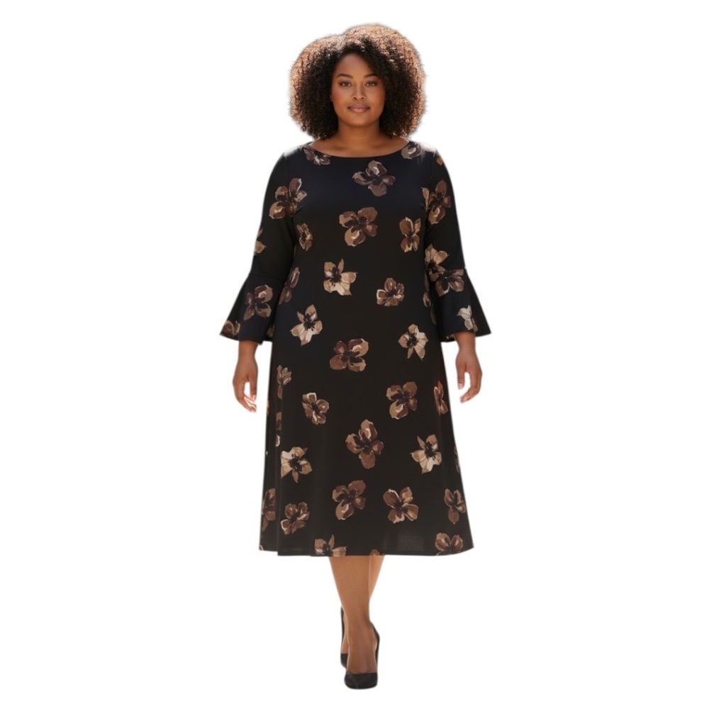 Tommy Hilfiger Dress Black Bell Sleeves 20W